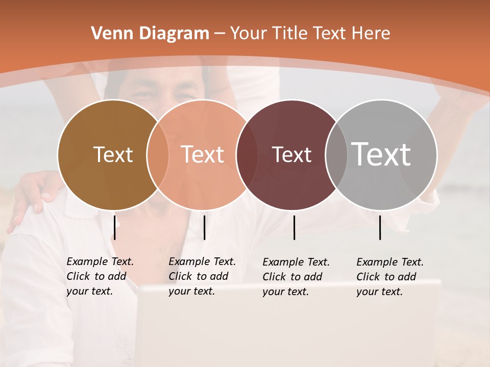 Happy Beach Couple On A Laptop During Vacation PowerPoint Template