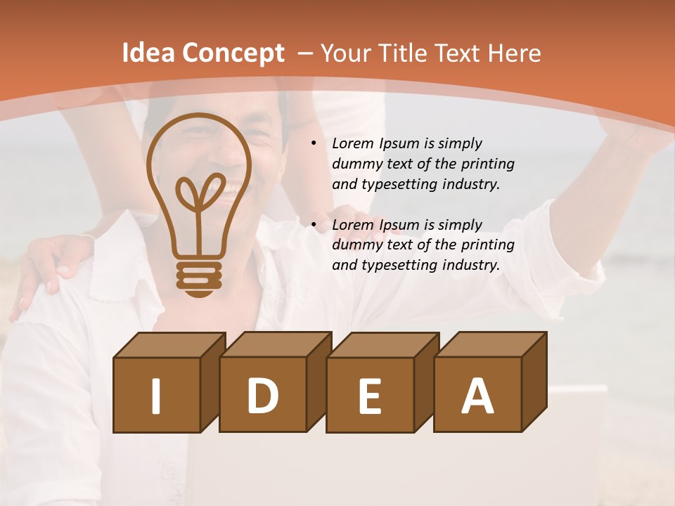 Happy Beach Couple On A Laptop During Vacation PowerPoint Template