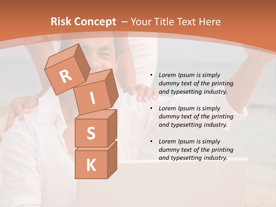 Happy Beach Couple On A Laptop During Vacation PowerPoint Template