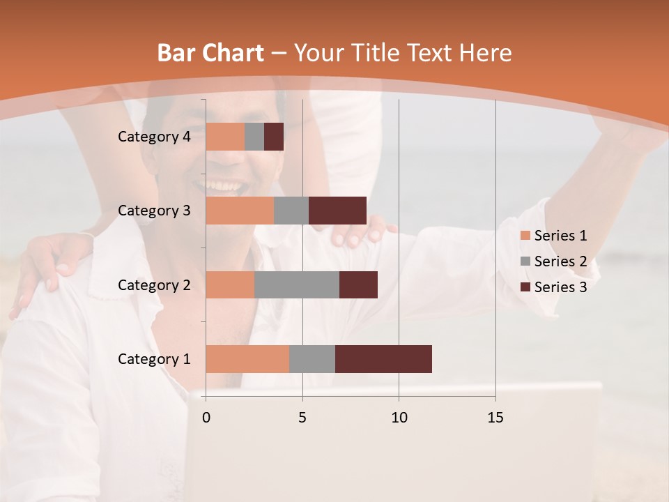 Happy Beach Couple On A Laptop During Vacation PowerPoint Template