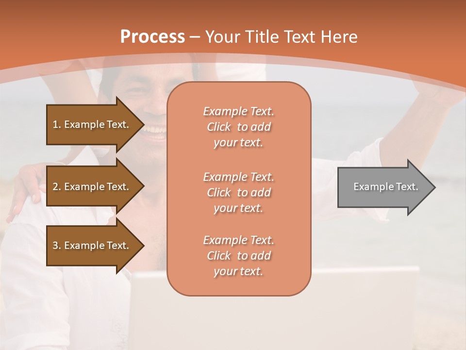 Happy Beach Couple On A Laptop During Vacation PowerPoint Template