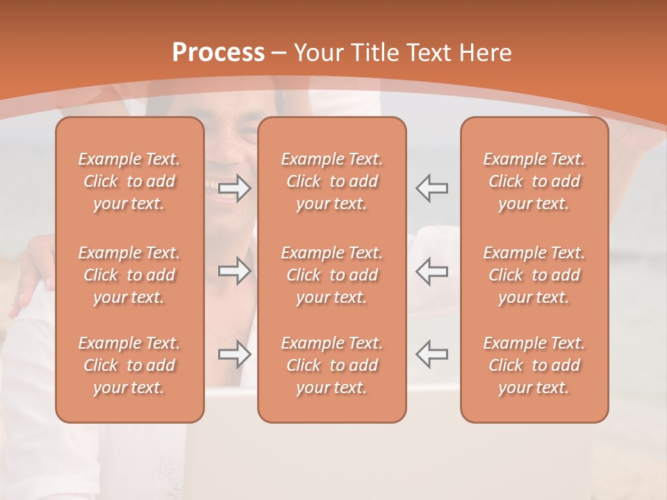 Happy Beach Couple On A Laptop During Vacation PowerPoint Template