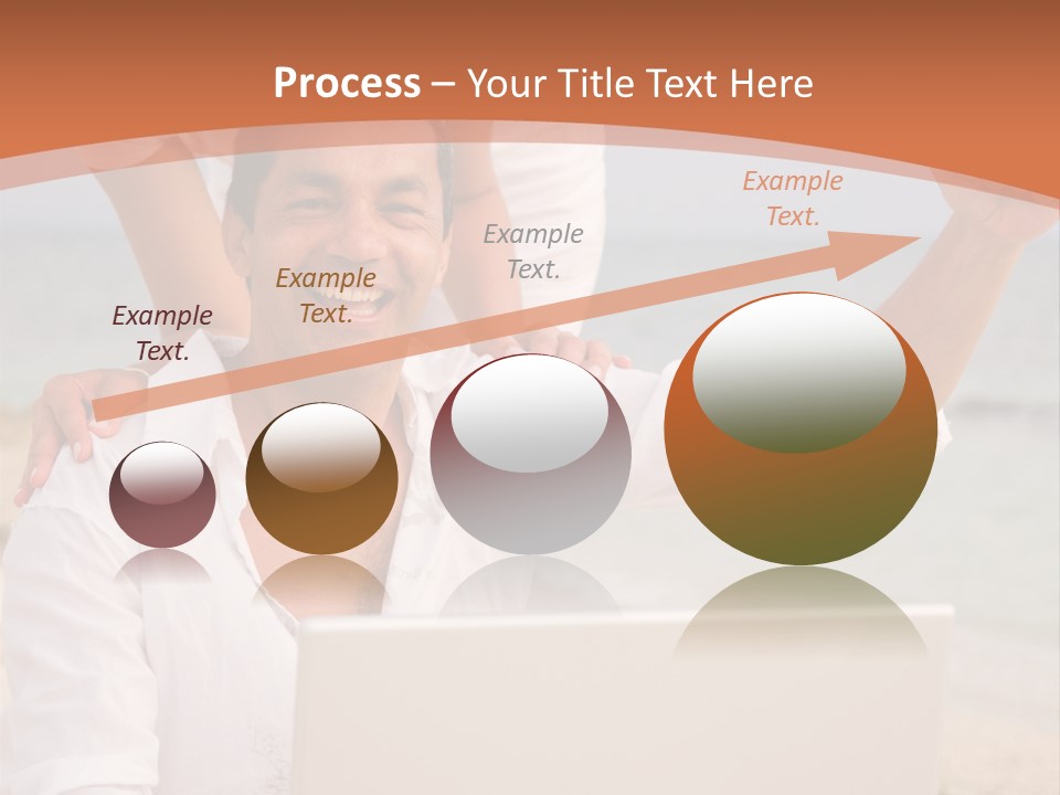 Happy Beach Couple On A Laptop During Vacation PowerPoint Template