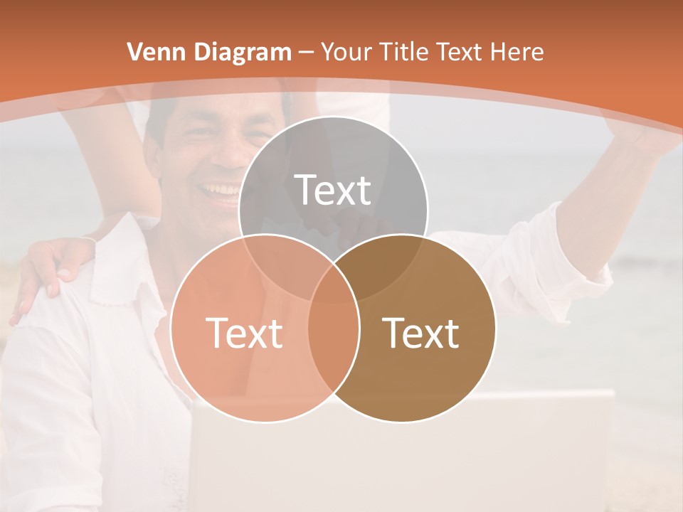 Happy Beach Couple On A Laptop During Vacation PowerPoint Template