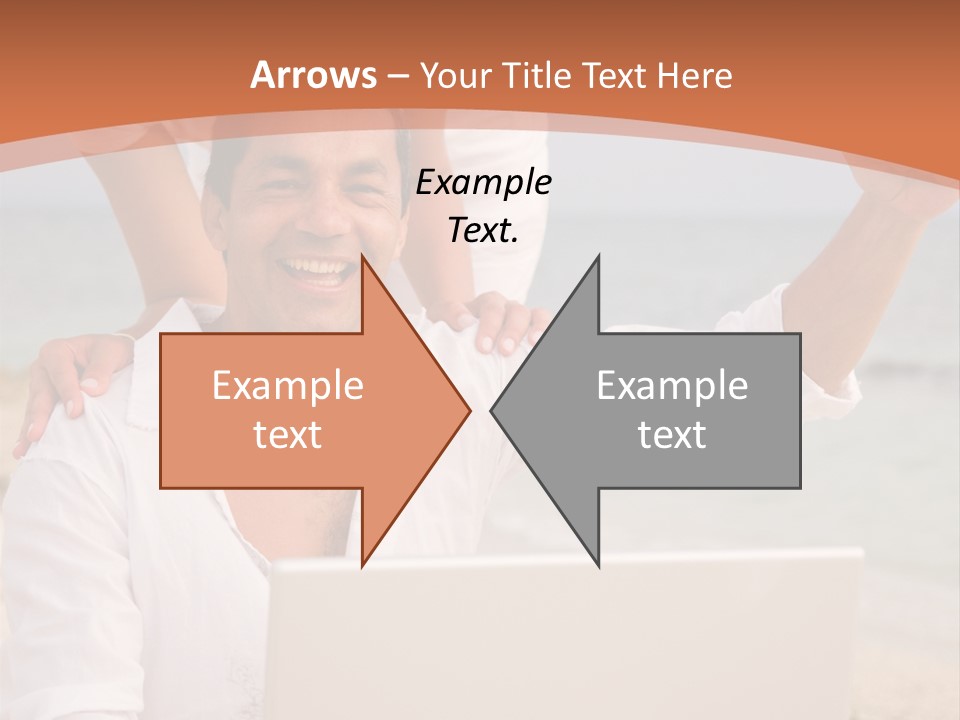 Happy Beach Couple On A Laptop During Vacation PowerPoint Template