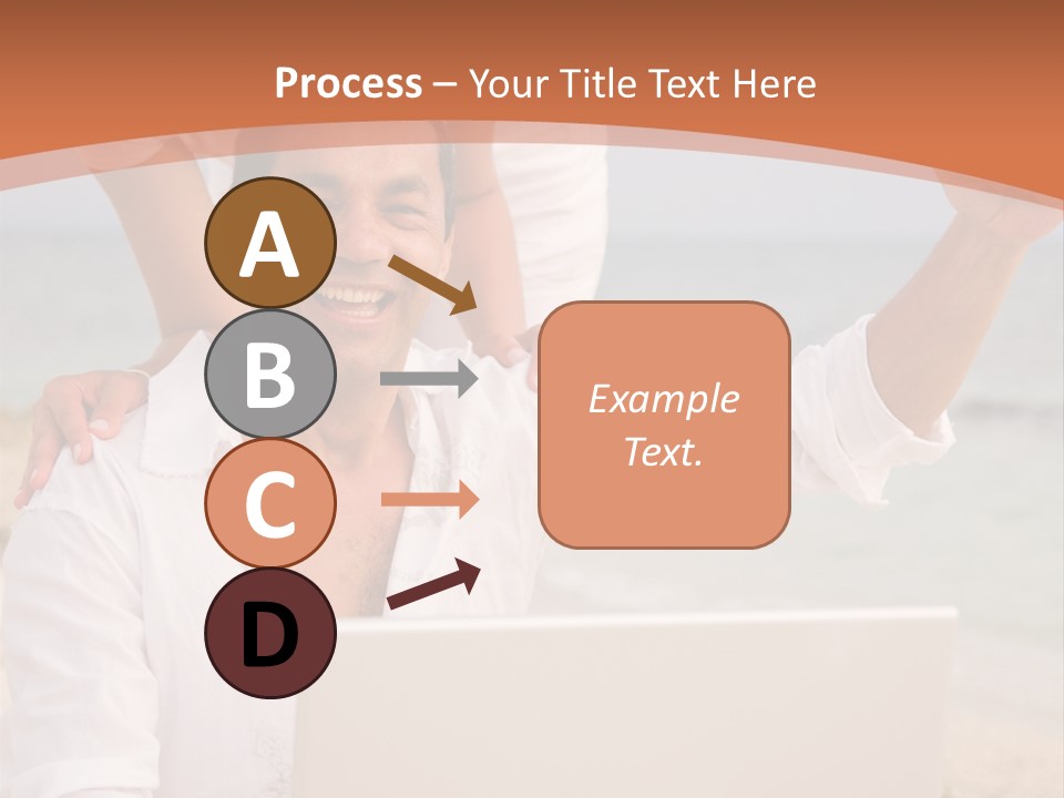 Happy Beach Couple On A Laptop During Vacation PowerPoint Template