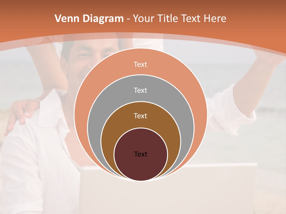 Happy Beach Couple On A Laptop During Vacation PowerPoint Template