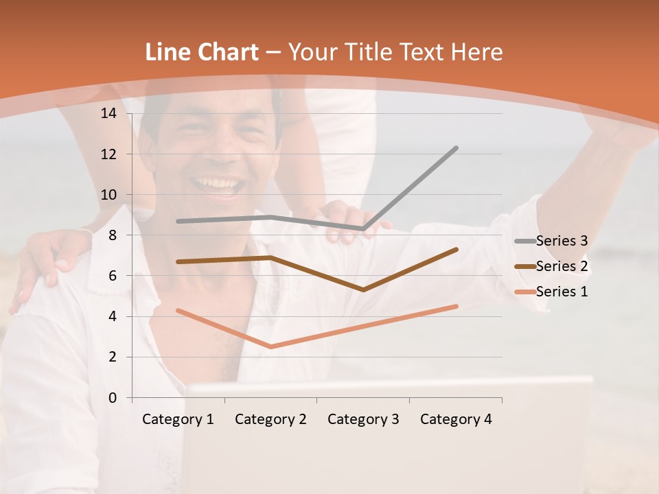 Happy Beach Couple On A Laptop During Vacation PowerPoint Template