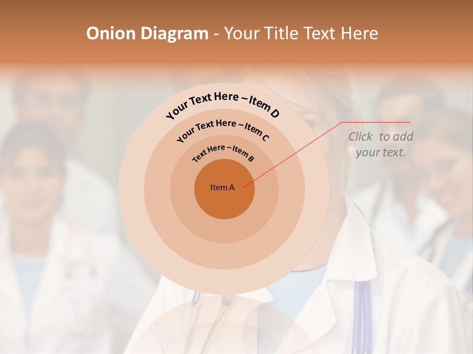 Female Doctor Smiling In A Hospital With Her Team Behind PowerPoint Template
