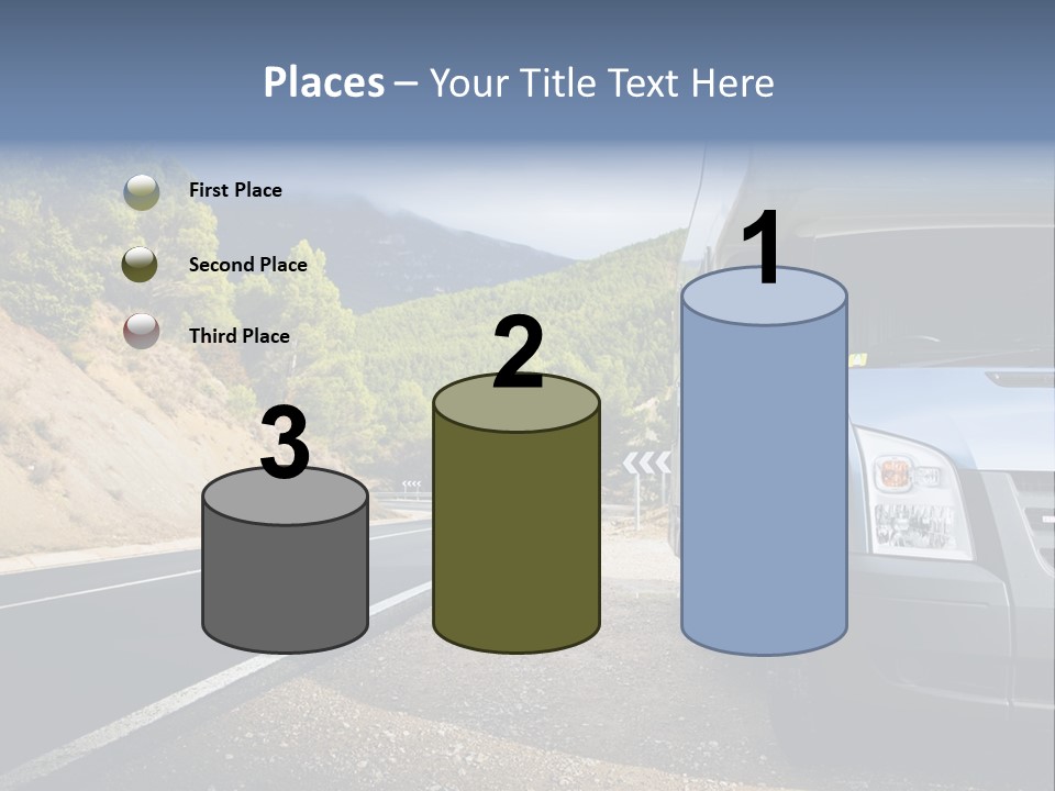 Motor Home Near The Road. Europe Travel Series. PowerPoint Template