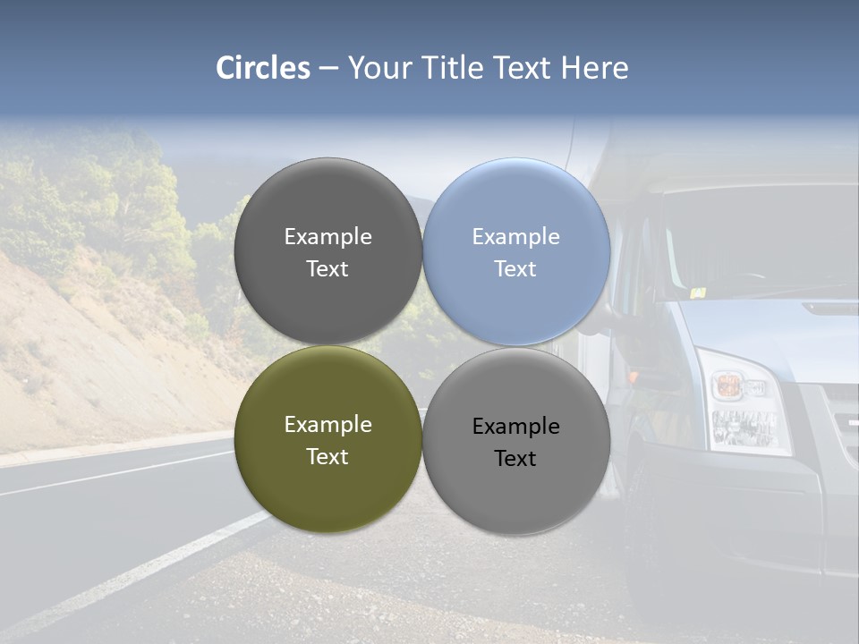 Motor Home Near The Road. Europe Travel Series. PowerPoint Template