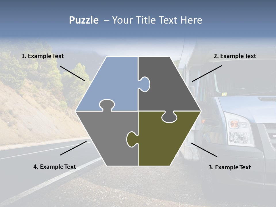 Motor Home Near The Road. Europe Travel Series. PowerPoint Template