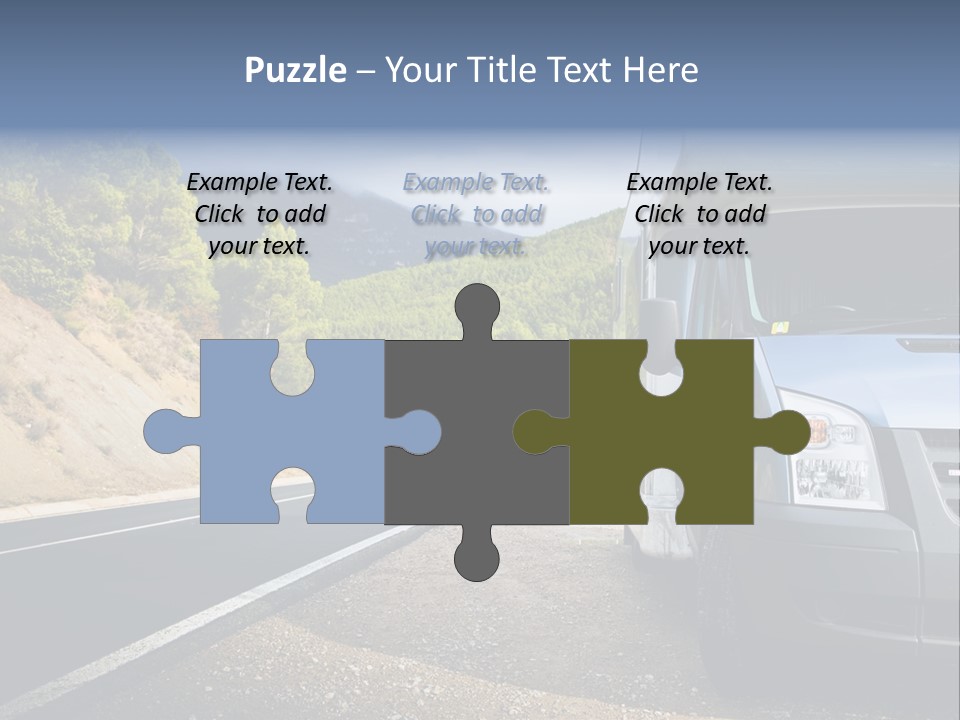 Motor Home Near The Road. Europe Travel Series. PowerPoint Template