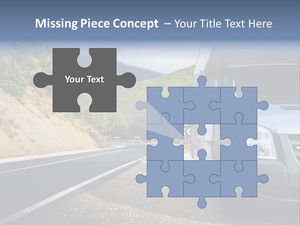 Motor Home Near The Road. Europe Travel Series. PowerPoint Template