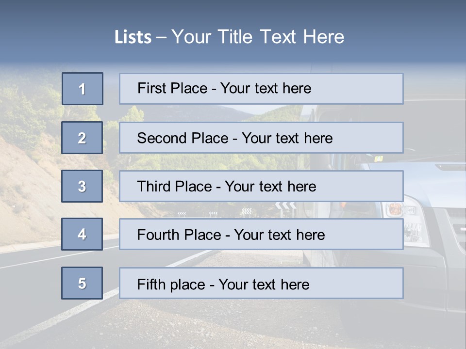 Motor Home Near The Road. Europe Travel Series. PowerPoint Template