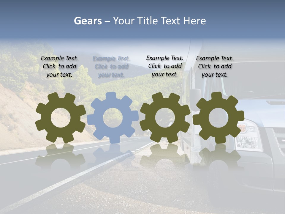 Motor Home Near The Road. Europe Travel Series. PowerPoint Template