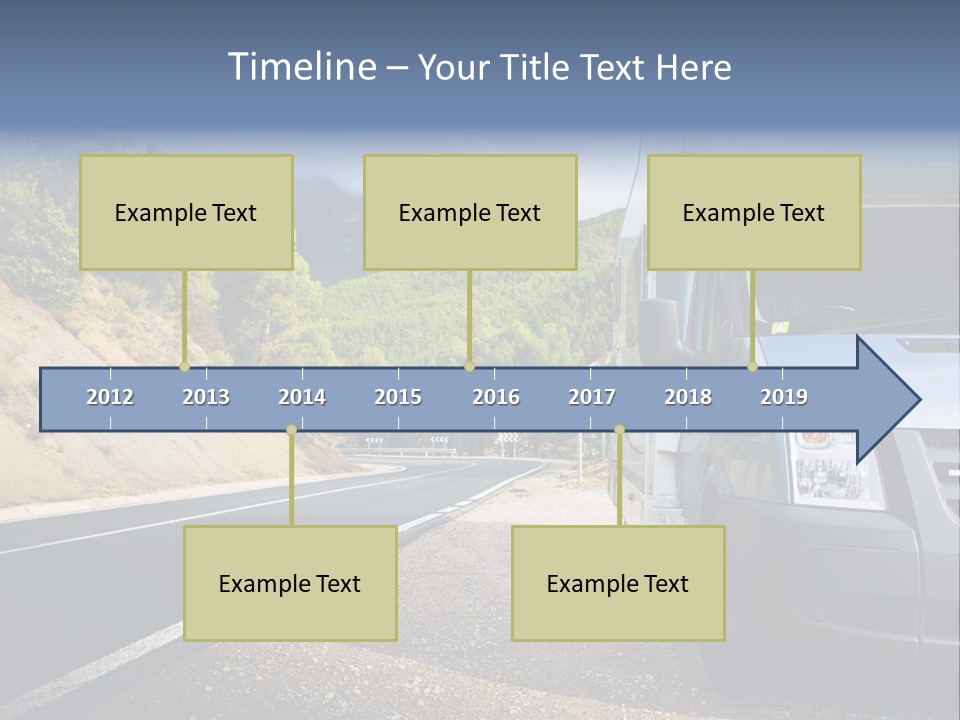 Motor Home Near The Road. Europe Travel Series. PowerPoint Template