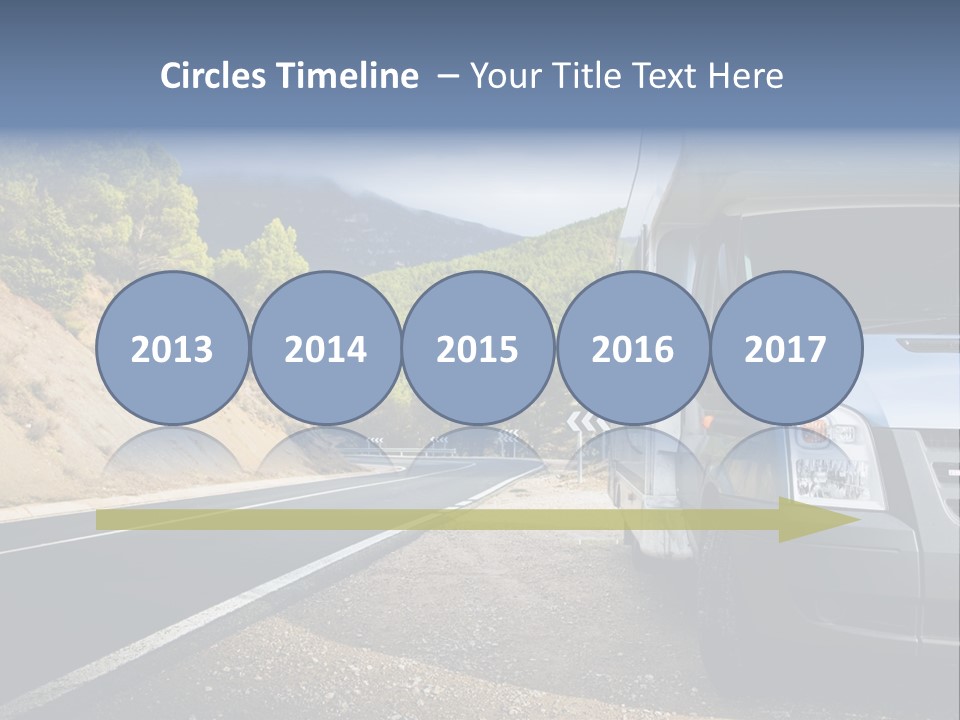 Motor Home Near The Road. Europe Travel Series. PowerPoint Template