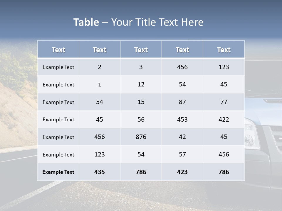 Motor Home Near The Road. Europe Travel Series. PowerPoint Template