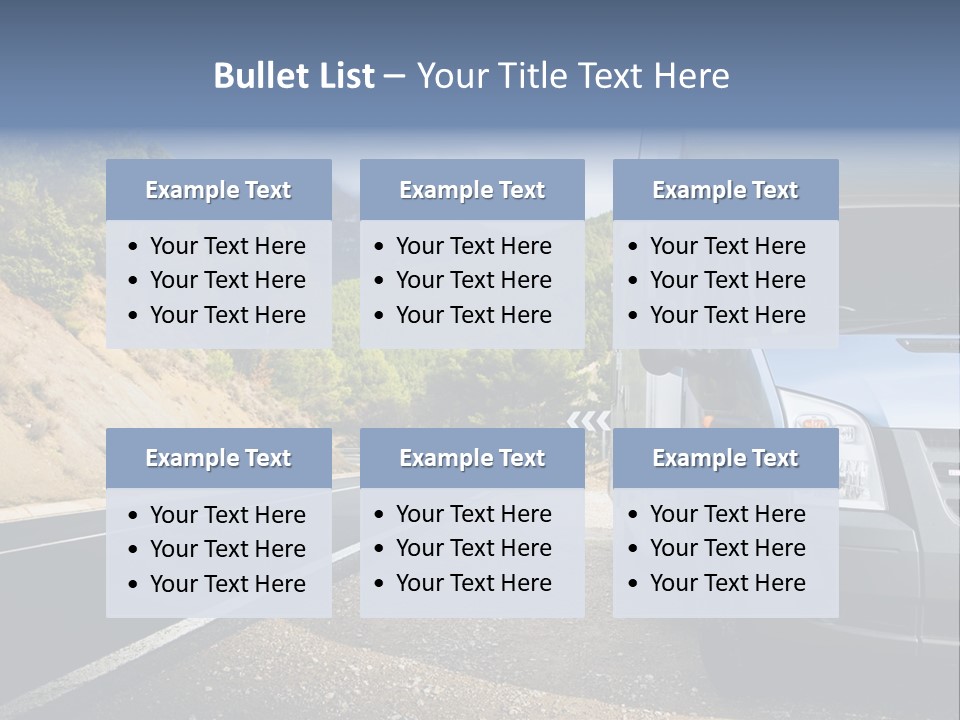 Motor Home Near The Road. Europe Travel Series. PowerPoint Template