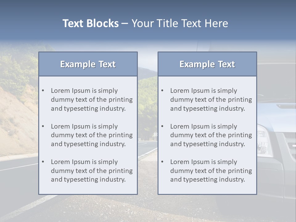 Motor Home Near The Road. Europe Travel Series. PowerPoint Template