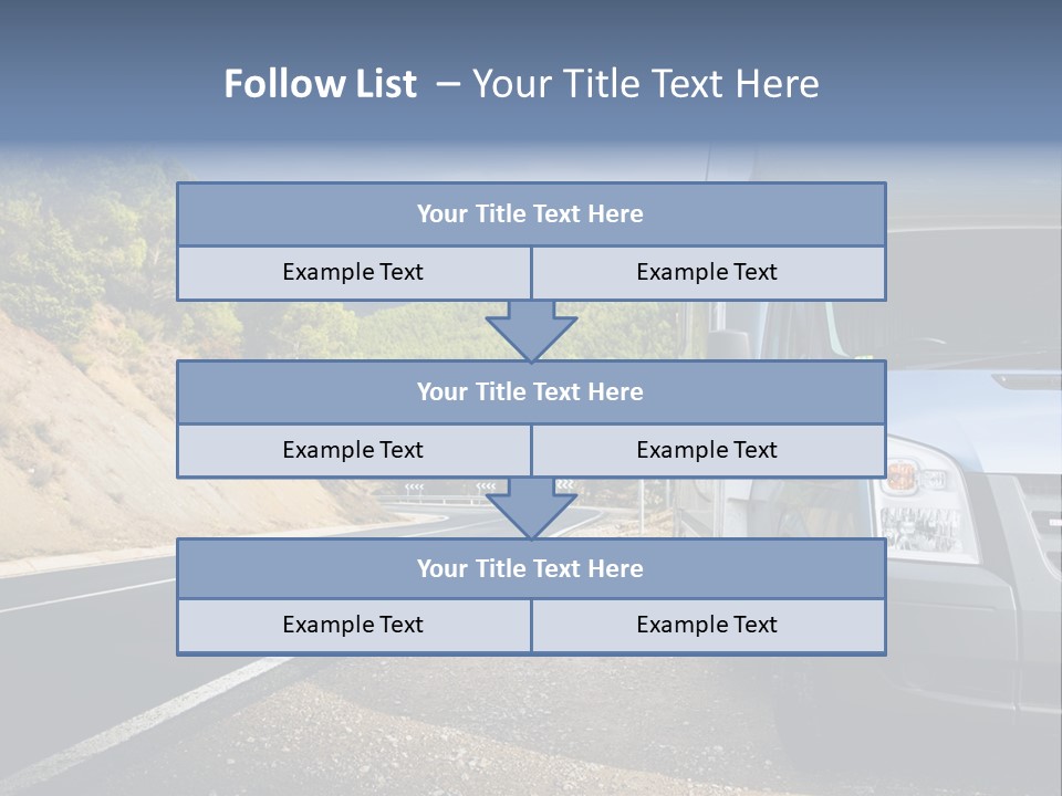 Motor Home Near The Road. Europe Travel Series. PowerPoint Template