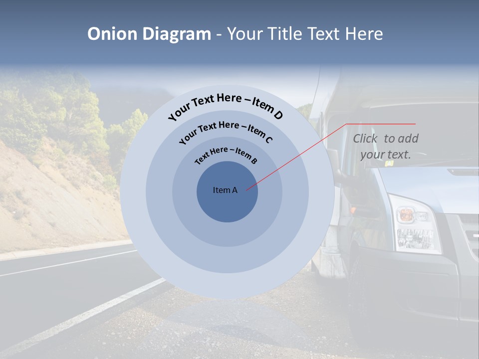 Motor Home Near The Road. Europe Travel Series. PowerPoint Template