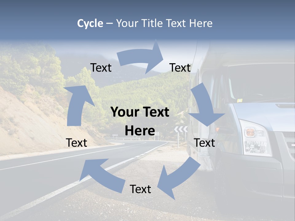 Motor Home Near The Road. Europe Travel Series. PowerPoint Template