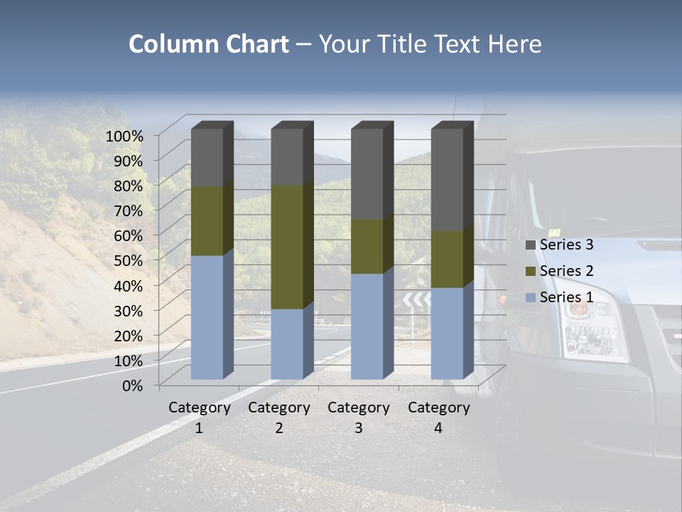 Motor Home Near The Road. Europe Travel Series. PowerPoint Template
