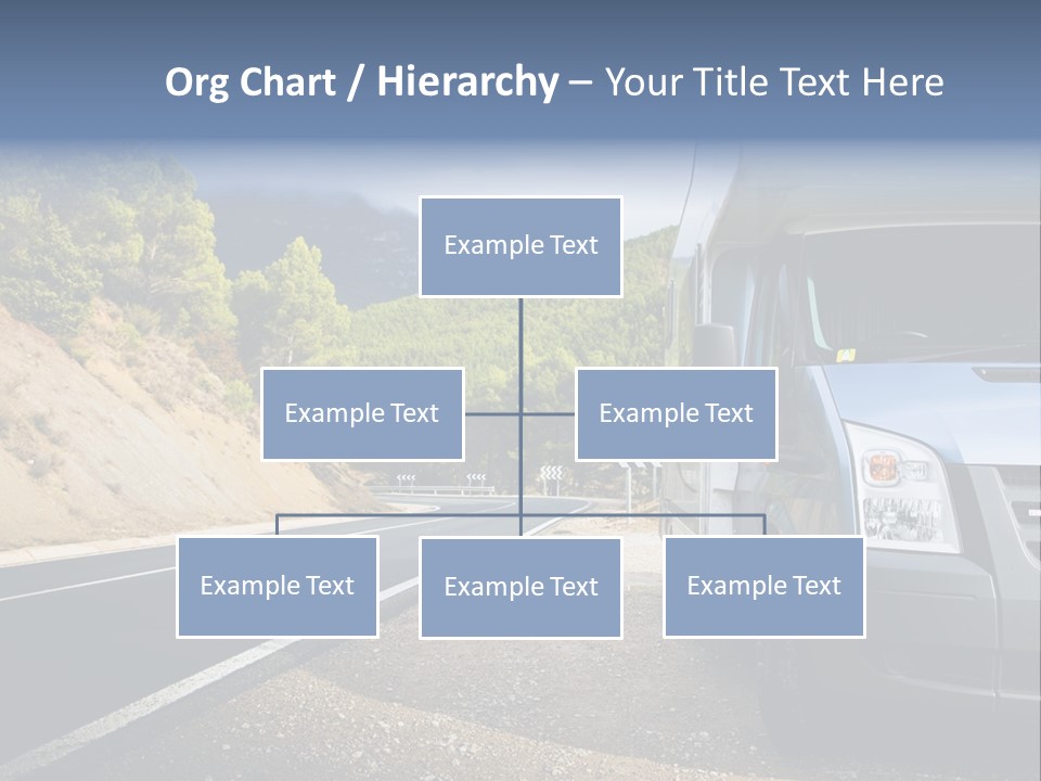 Motor Home Near The Road. Europe Travel Series. PowerPoint Template