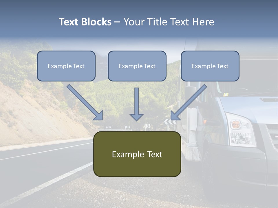 Motor Home Near The Road. Europe Travel Series. PowerPoint Template