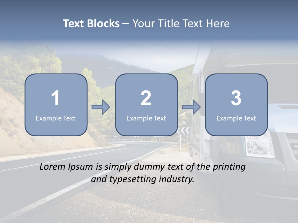 Motor Home Near The Road. Europe Travel Series. PowerPoint Template