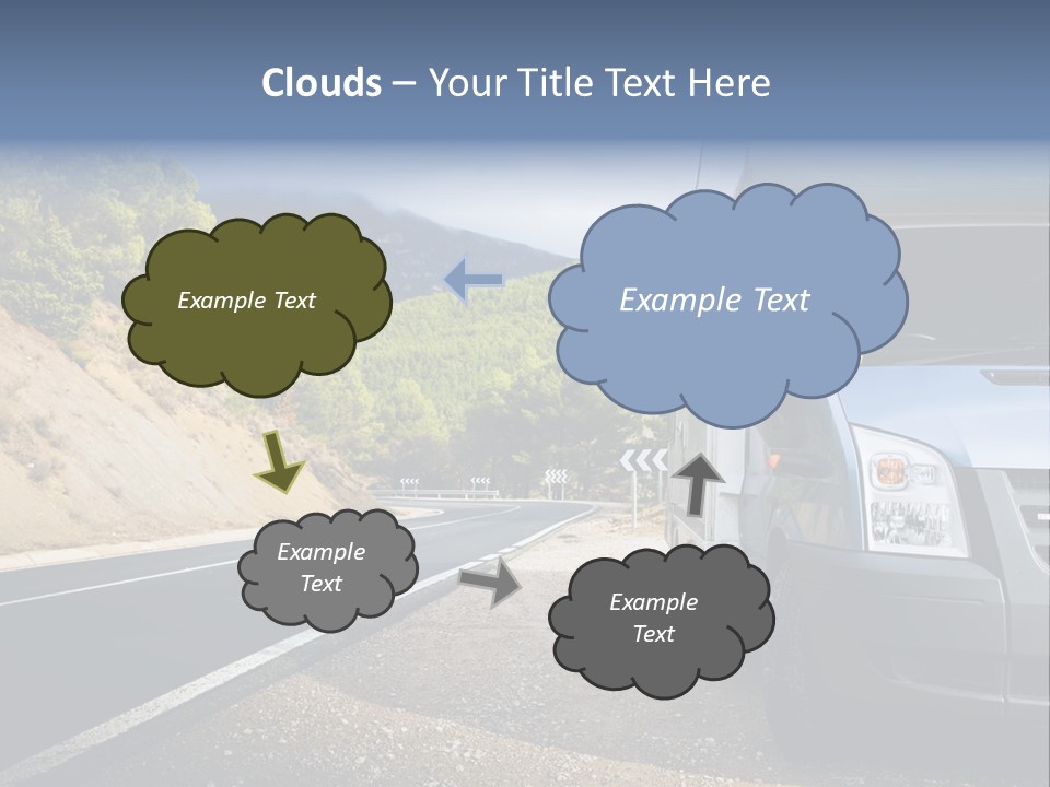 Motor Home Near The Road. Europe Travel Series. PowerPoint Template