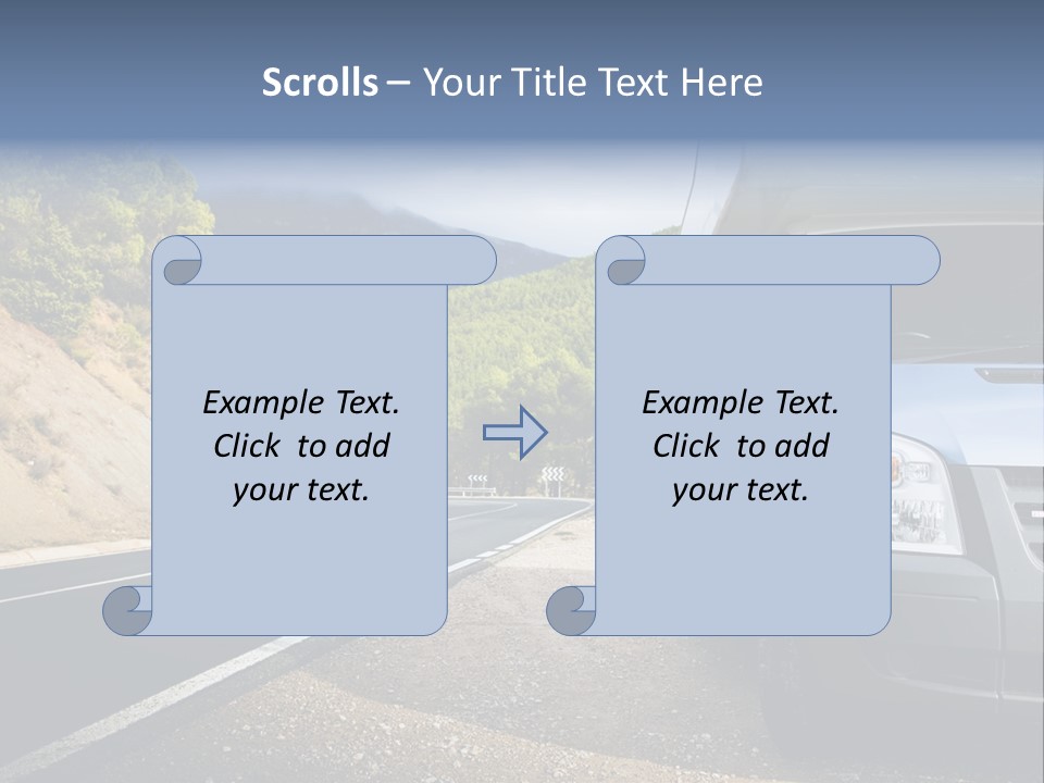 Motor Home Near The Road. Europe Travel Series. PowerPoint Template