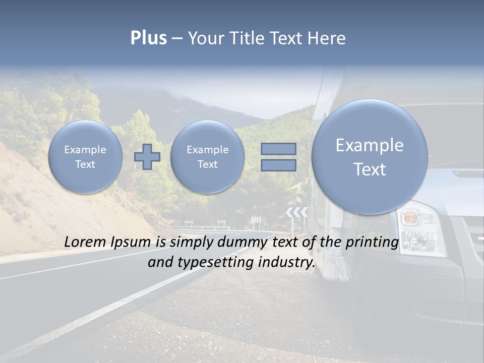 Motor Home Near The Road. Europe Travel Series. PowerPoint Template