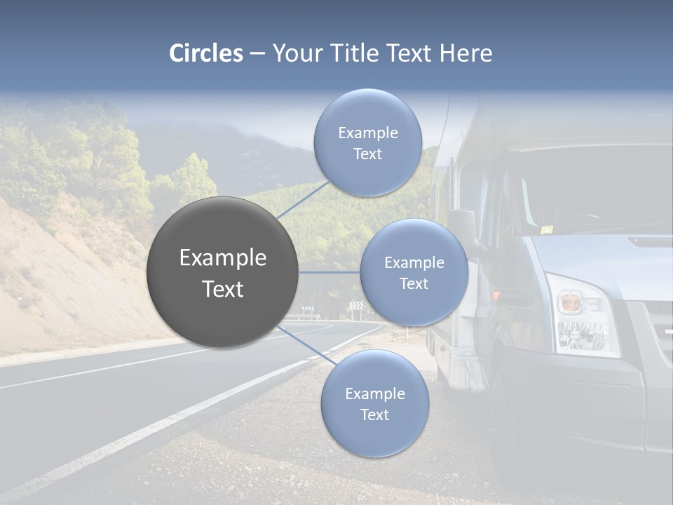 Motor Home Near The Road. Europe Travel Series. PowerPoint Template