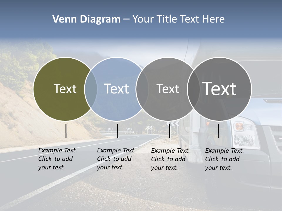 Motor Home Near The Road. Europe Travel Series. PowerPoint Template