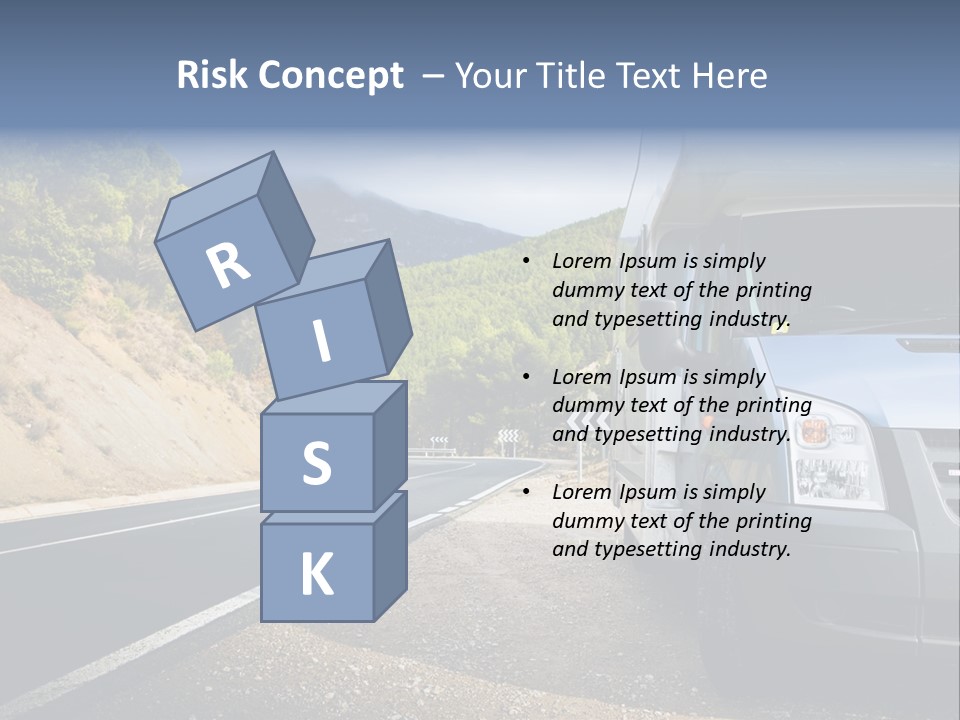 Motor Home Near The Road. Europe Travel Series. PowerPoint Template