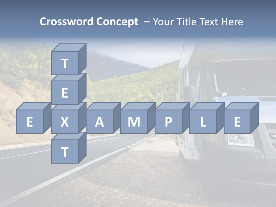 Motor Home Near The Road. Europe Travel Series. PowerPoint Template