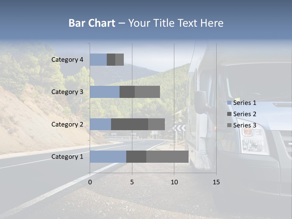 Motor Home Near The Road. Europe Travel Series. PowerPoint Template