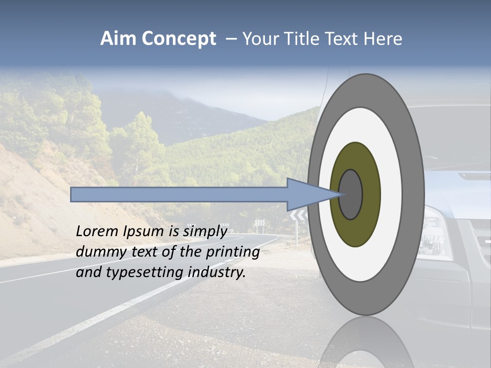 Motor Home Near The Road. Europe Travel Series. PowerPoint Template