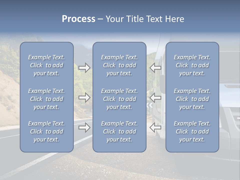 Motor Home Near The Road. Europe Travel Series. PowerPoint Template