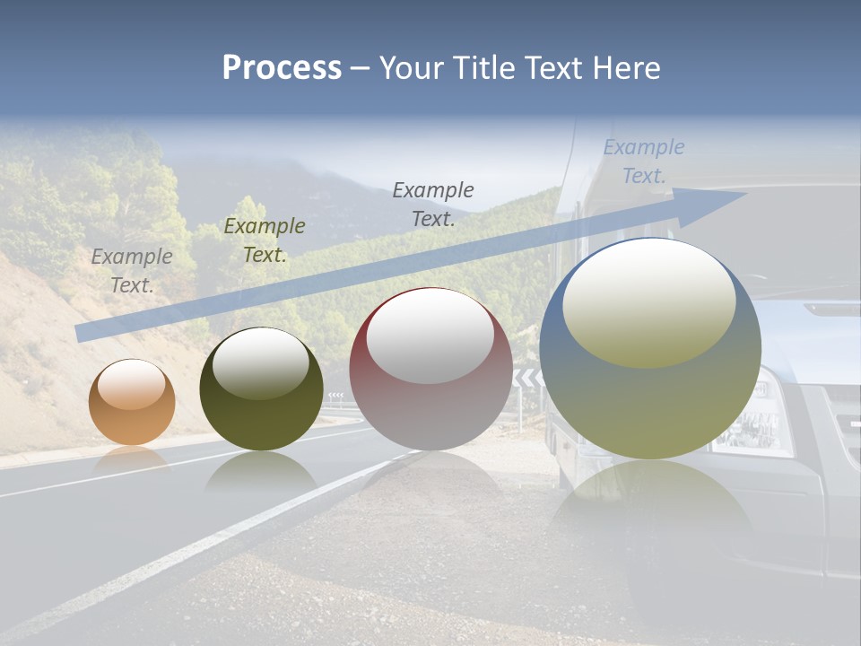 Motor Home Near The Road. Europe Travel Series. PowerPoint Template