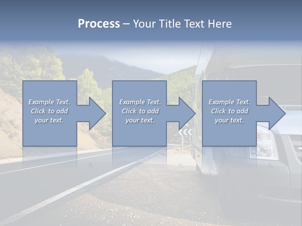 Motor Home Near The Road. Europe Travel Series. PowerPoint Template