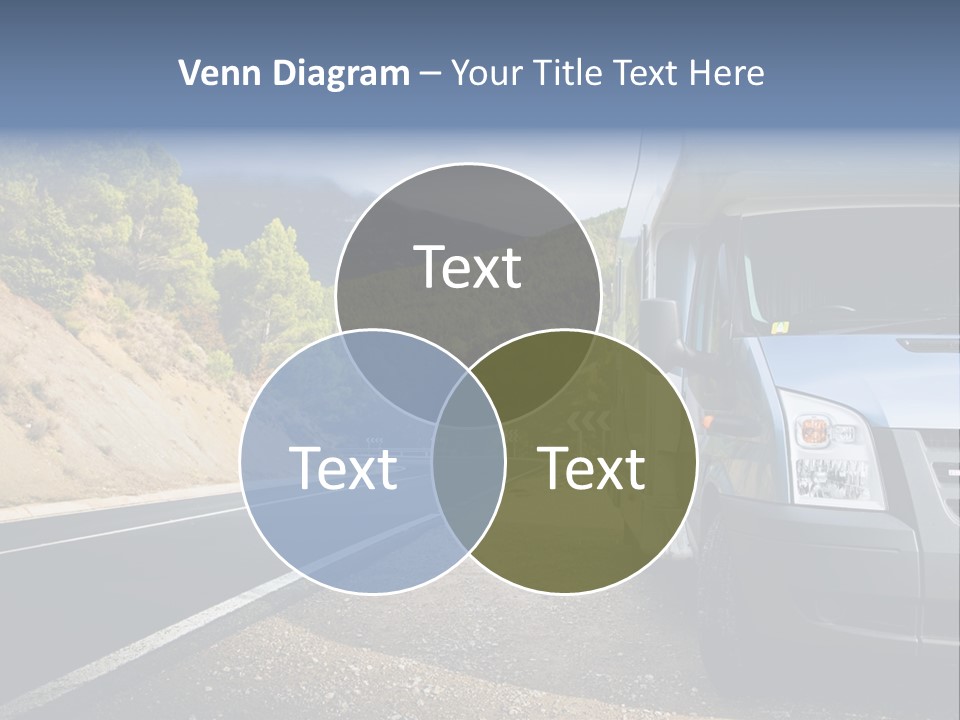 Motor Home Near The Road. Europe Travel Series. PowerPoint Template