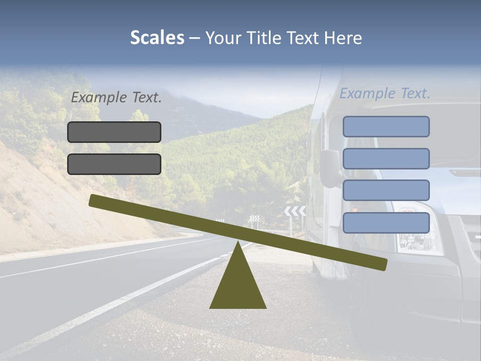 Motor Home Near The Road. Europe Travel Series. PowerPoint Template