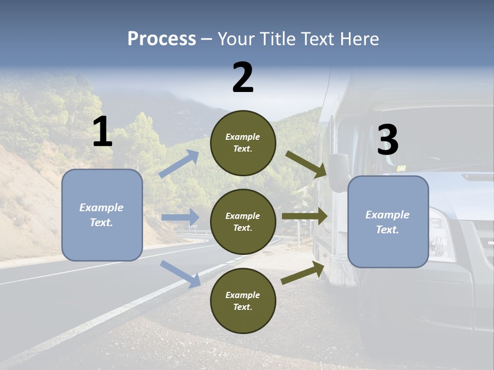 Motor Home Near The Road. Europe Travel Series. PowerPoint Template