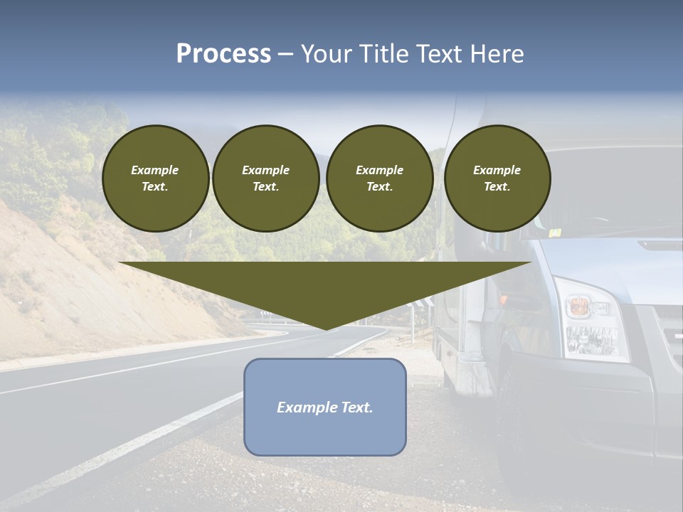 Motor Home Near The Road. Europe Travel Series. PowerPoint Template