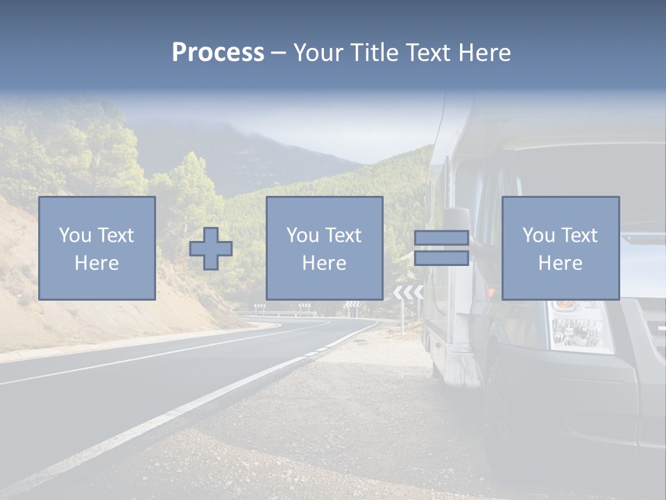Motor Home Near The Road. Europe Travel Series. PowerPoint Template