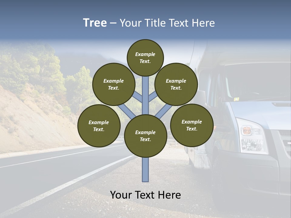 Motor Home Near The Road. Europe Travel Series. PowerPoint Template